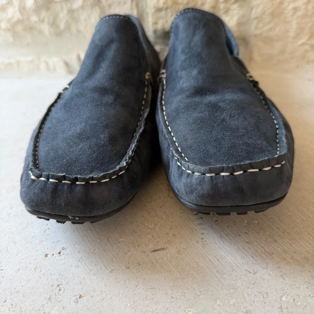 Joseph‎ Abboud Mens Navy Blue Suede Driving Slip On Loafers Square Toe Size 12
